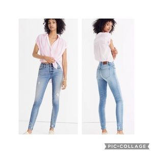 EUC Madewell Plus 9" High-Rise Skinny Jeans: Destructed-Hem Edition